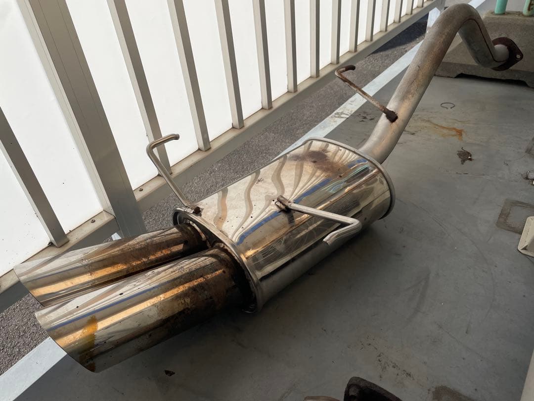 エスティマ TCR系 2本出しセミステンマフラー ジャンク品