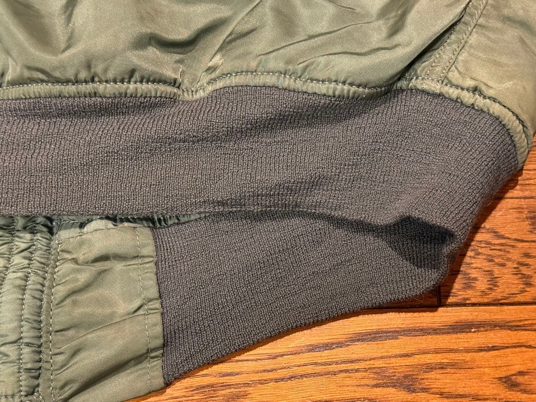 ★縦ステッチ！リブ穴なし！米軍実物80s MA-1 Fタイプ グランドクルー