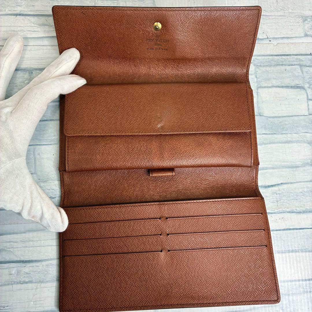 極美品　60 ルイヴィトン モノグラム 三つ折り財布　長財布　hu4