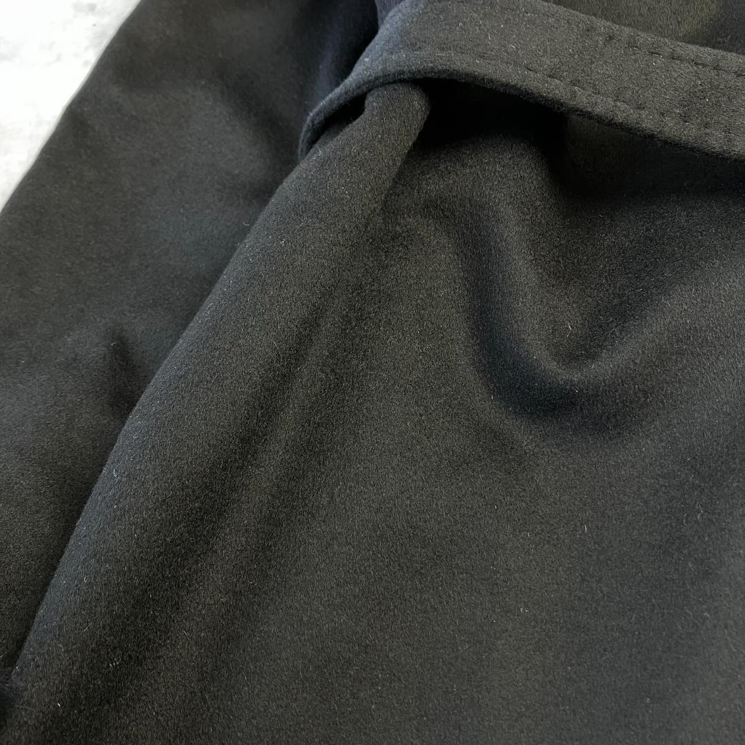 美品　定価11万　カシミヤ100％ブルーフォックスブラックコート　黒　714