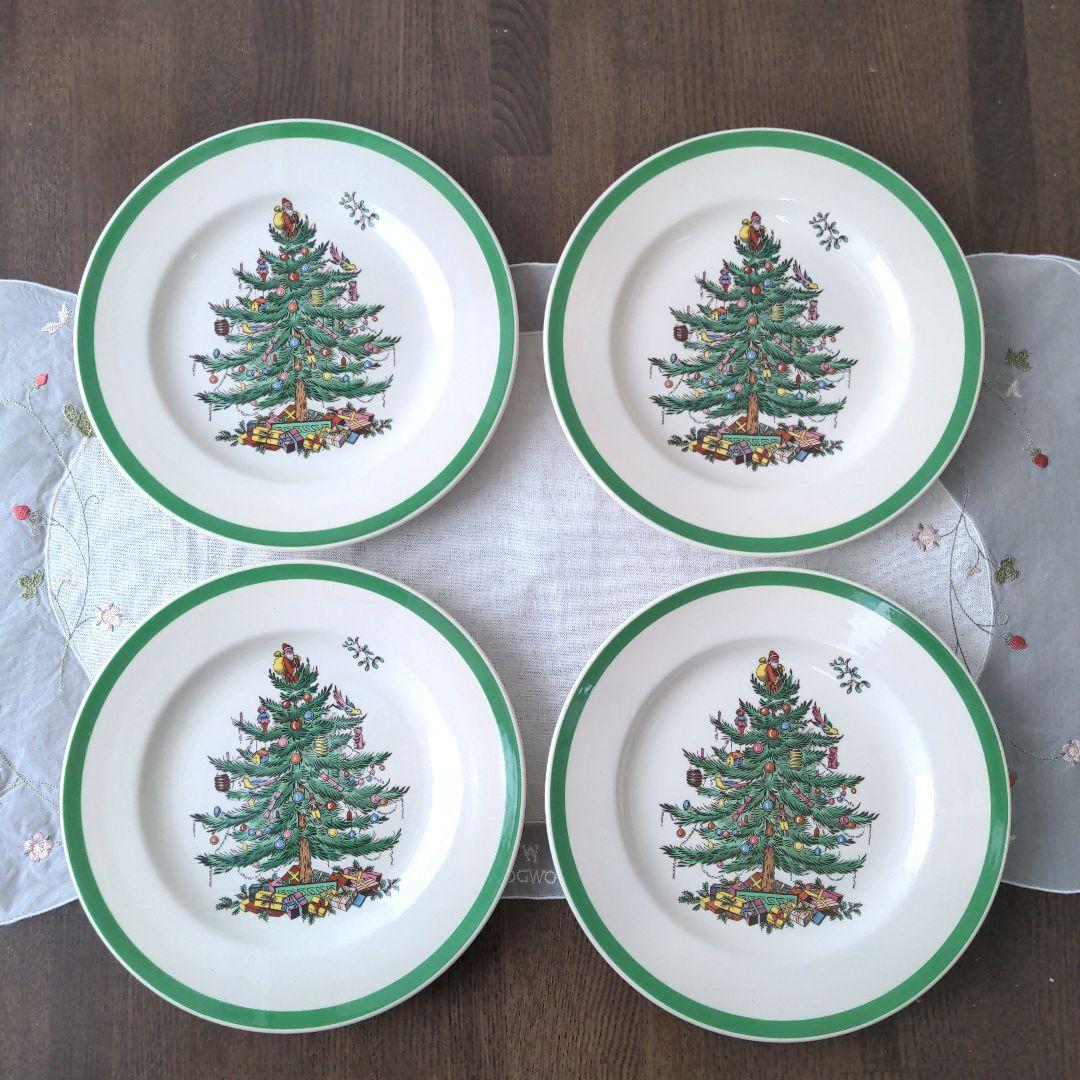 Spode イギリス製　クリスマスツリー皿 4枚セット