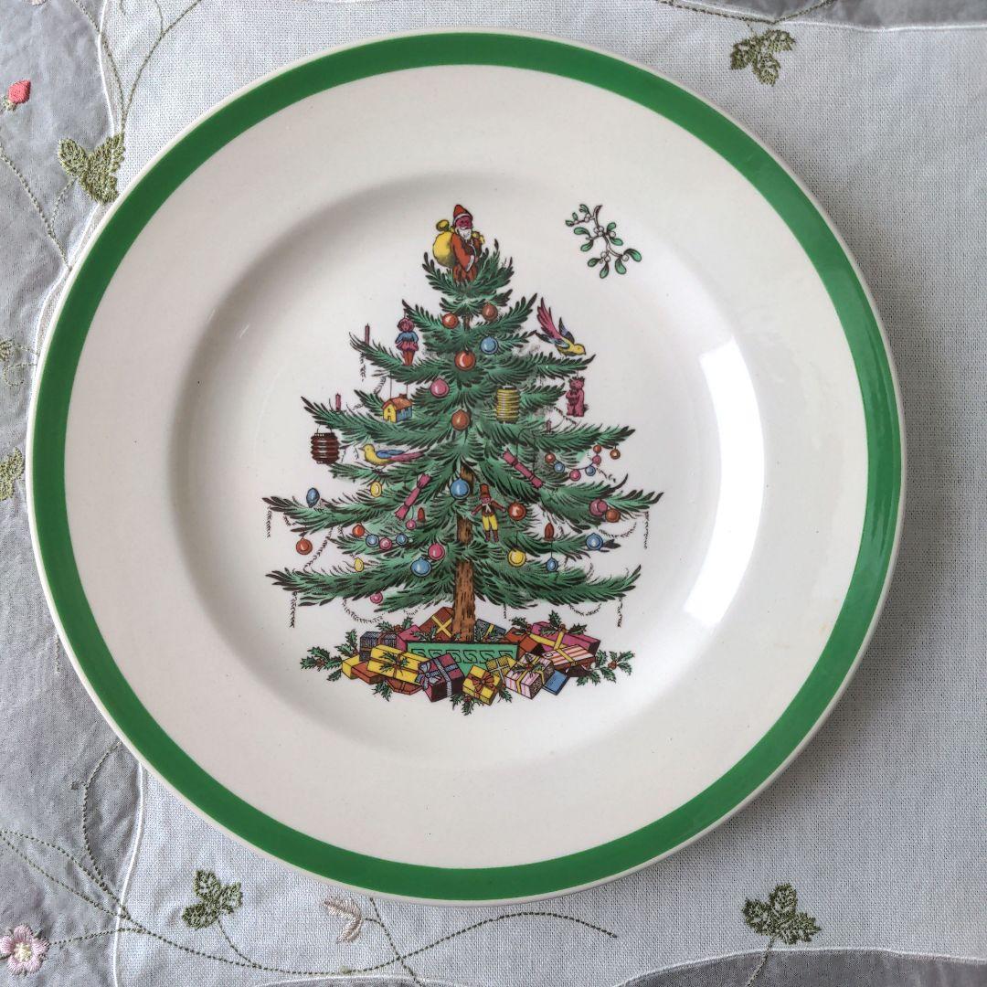 Spode イギリス製　クリスマスツリー皿 4枚セット
