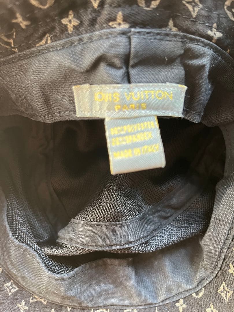 ルイ・ヴィトン バケットハット ブラック　モノグラム