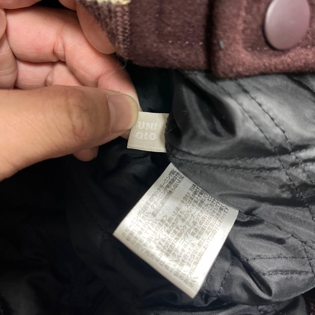 OLD UNIQLO レザー切り替えスタジャン　牛革　XLサイズ　ボルドー