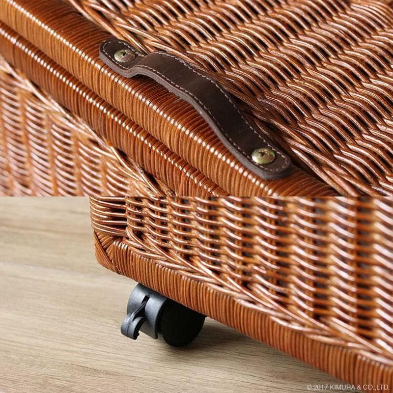 ラタン キャスター付 収納ボックス GK513MHR