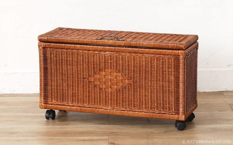 ラタン キャスター付 収納ボックス GK513MHR