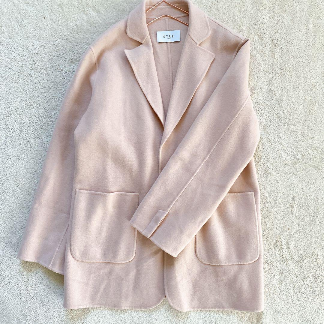 【ETRE TOKYO】美品　エトレトウキョウ　ピンク　ウールラバージャケット