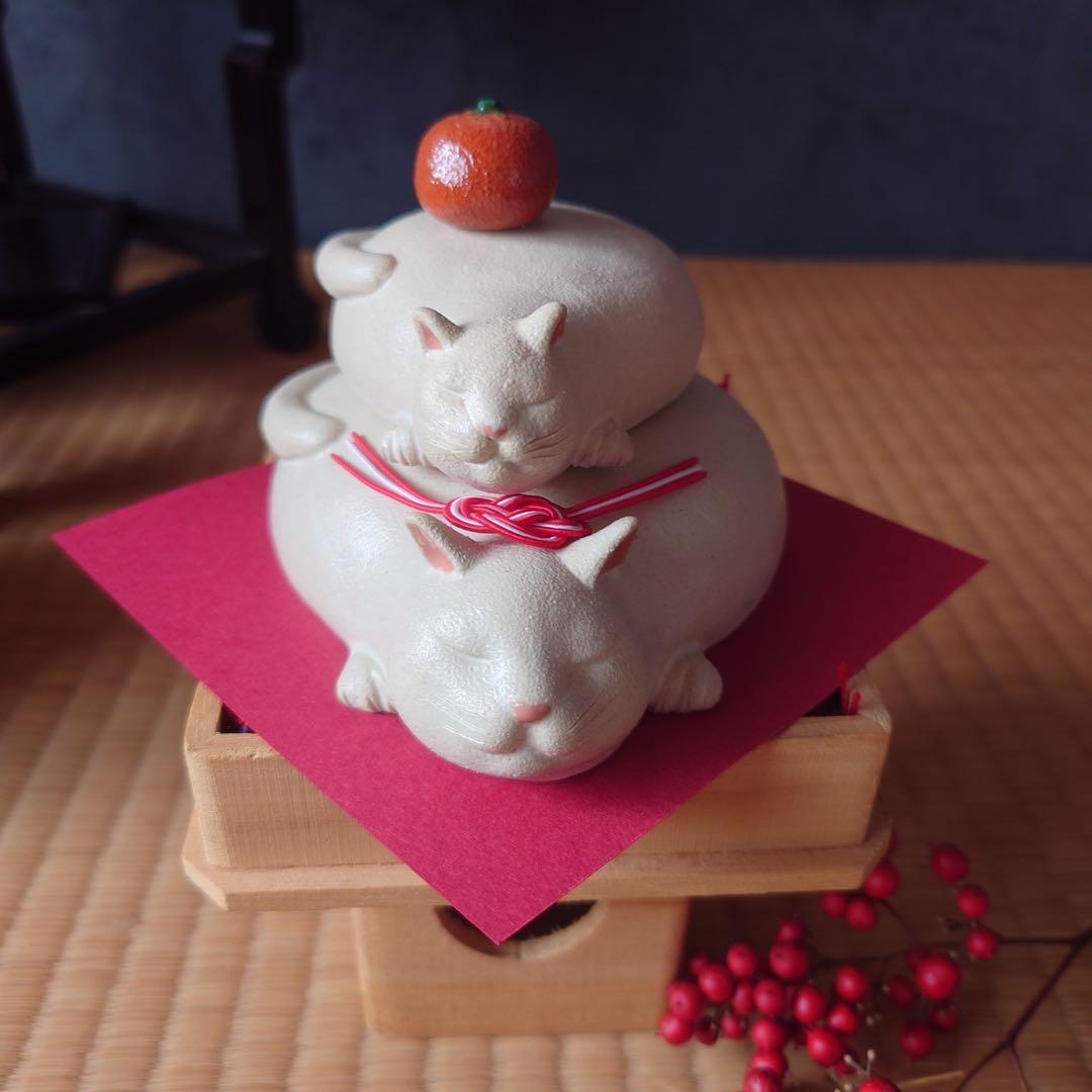 鏡餅猫(*´꒳`*) 重ね猫 タイプB 【少】