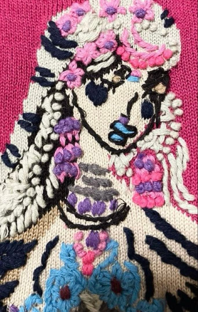 美品　トクコプルミエヴォル ワンピース　ニット　セーター　チュニック　刺繍　花