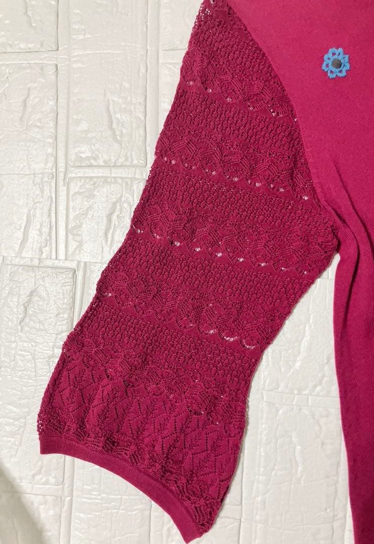 美品　トクコプルミエヴォル ワンピース　ニット　セーター　チュニック　刺繍　花