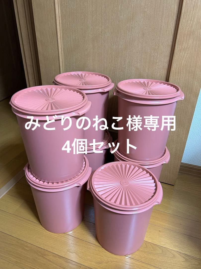 みどりのねこ　保存容器セット 4個 ピンク