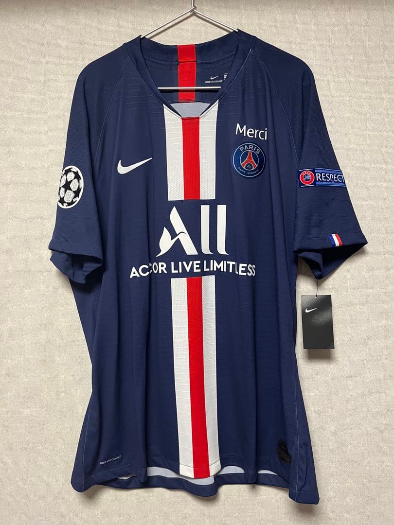 正規品　選手支給用　PSG 19-20 ホーム　ムバッペ　CL仕様　MERCI付