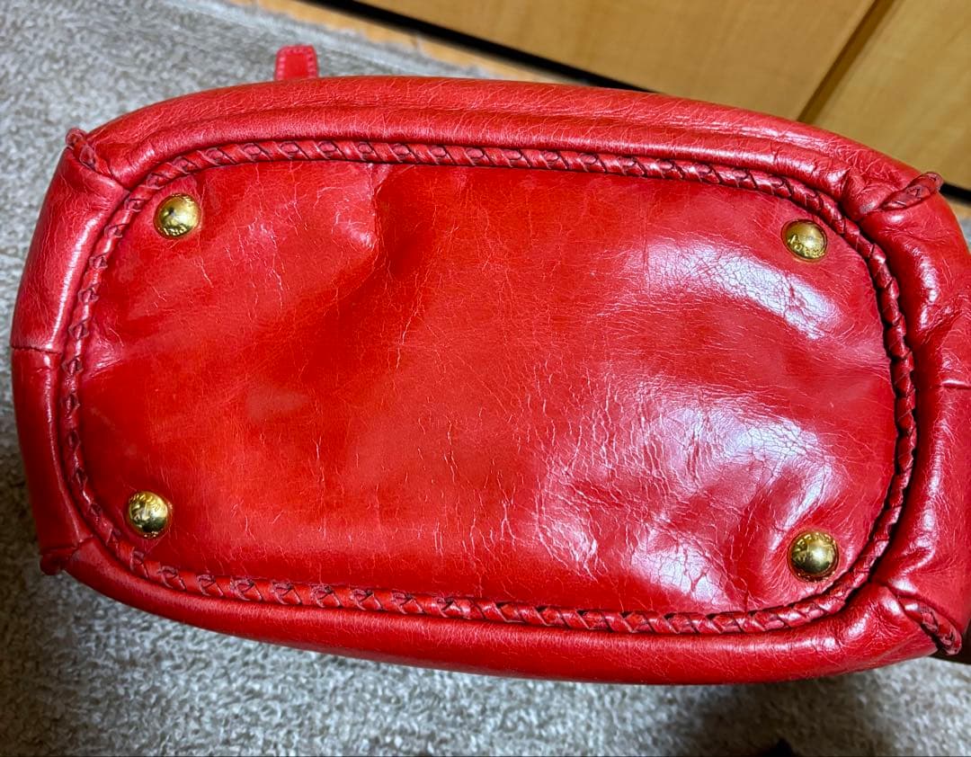 [レア]PRADA リボン ハンド ショルダーバッグ 2wayヴィッテロシャイン