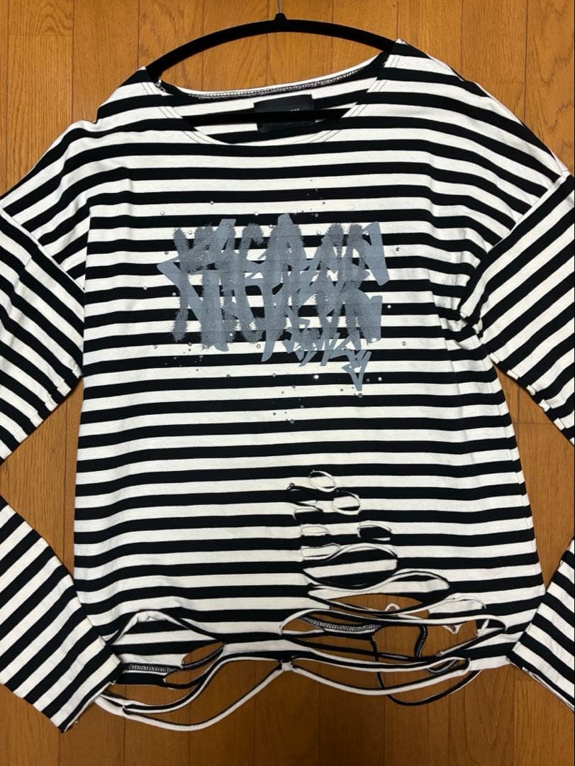 【GRANCY】総柄ラインストーングラフィックロンT