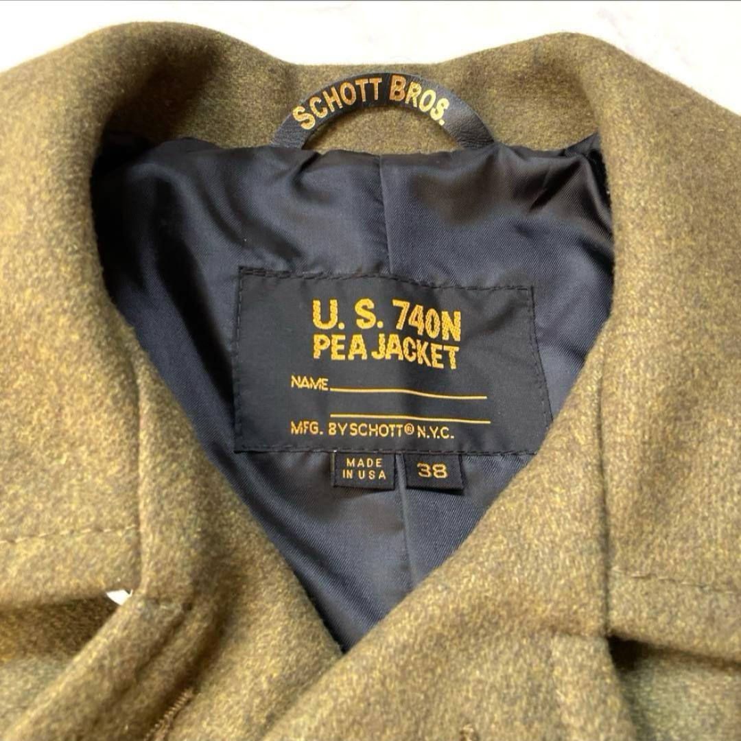 Schott ショット 753UST ピーコート ウール USA製 カーキ M