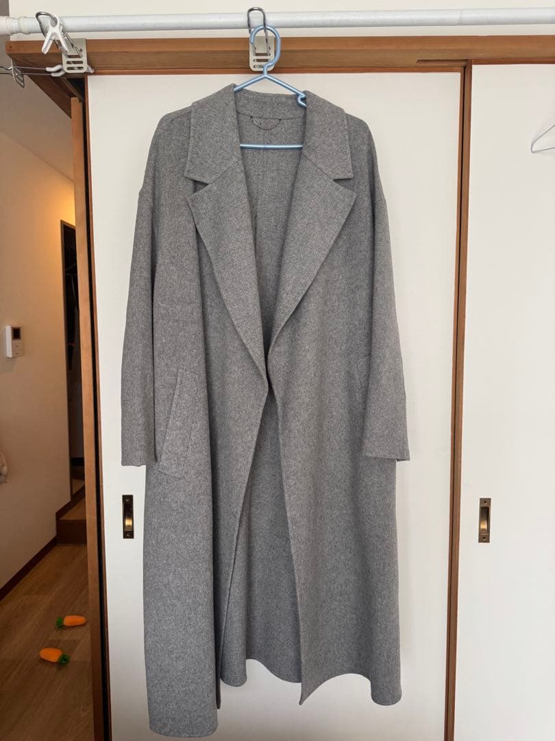 23区　新品未使用 グレー ロングコート ウエストベルト付き