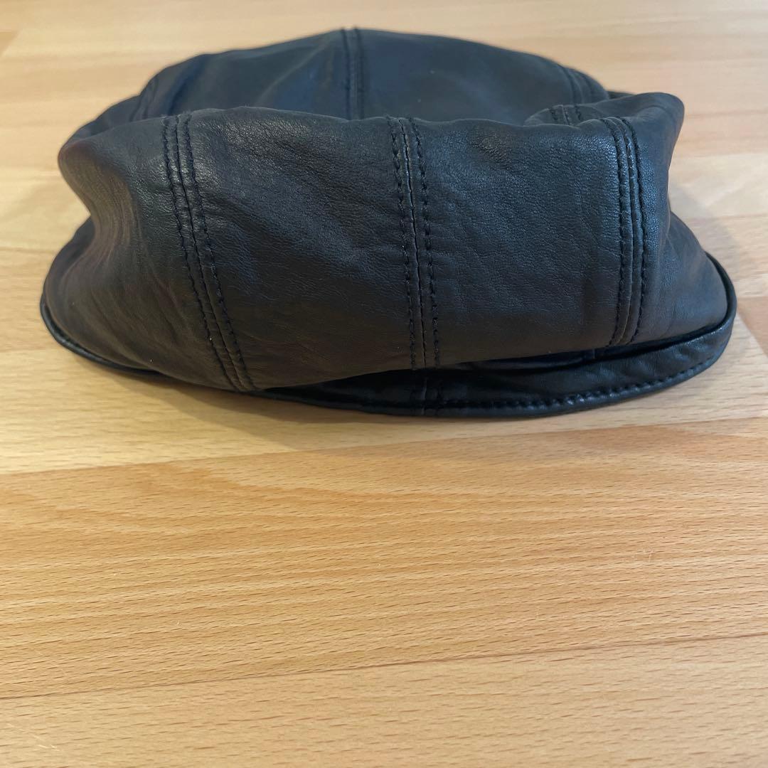 黒レザーキャスケット　ジルサンダー　Mサイズ