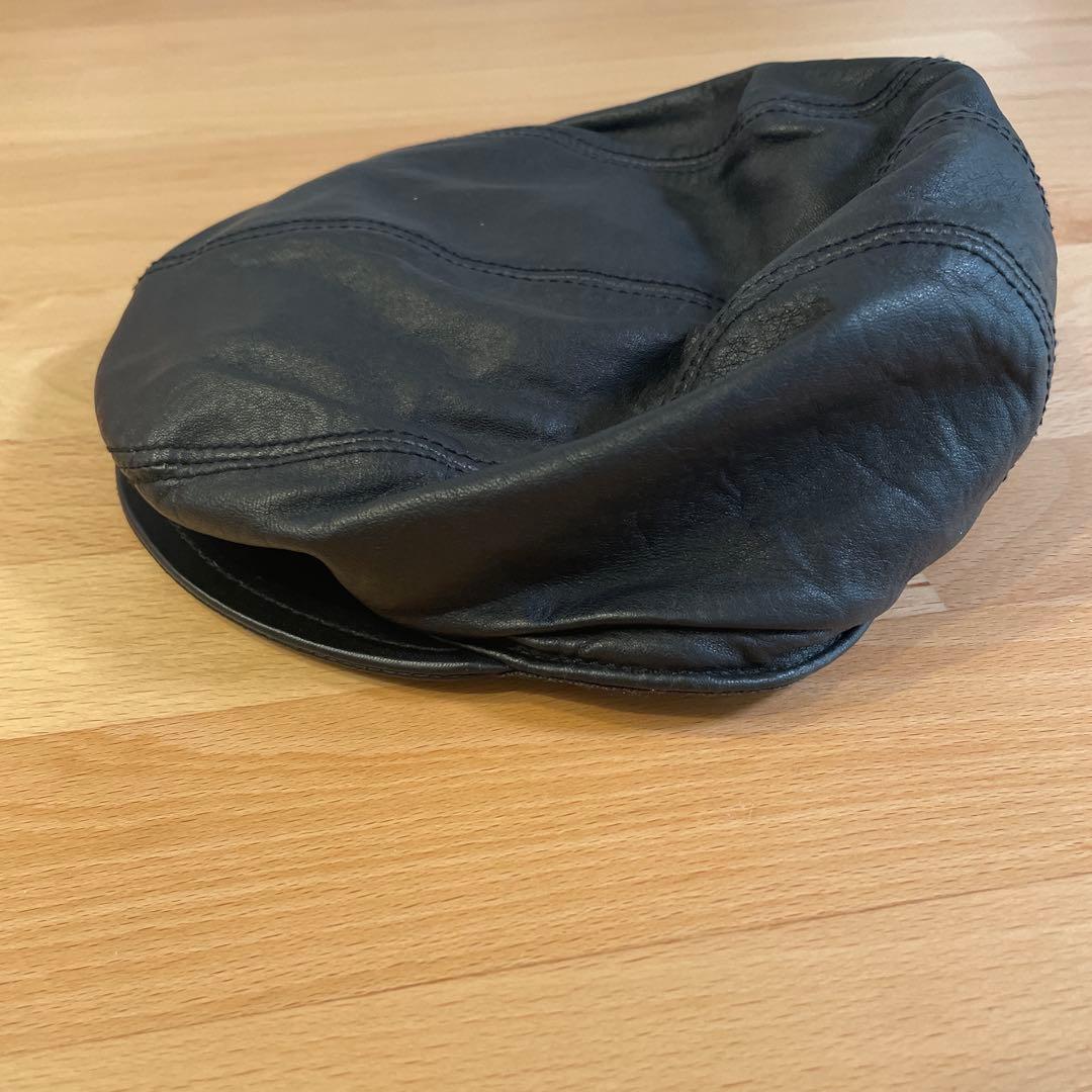 黒レザーキャスケット　ジルサンダー　Mサイズ