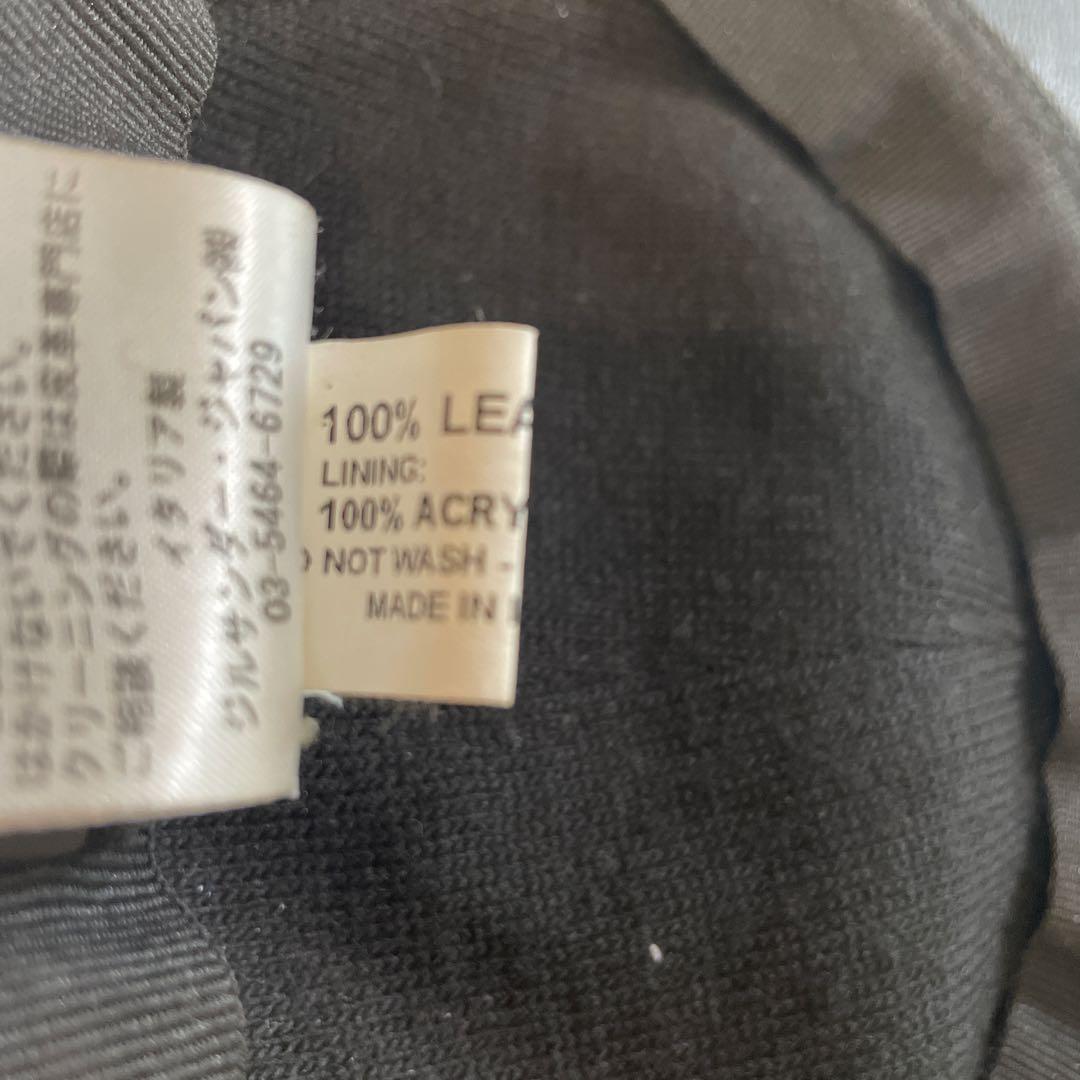 黒レザーキャスケット　ジルサンダー　Mサイズ