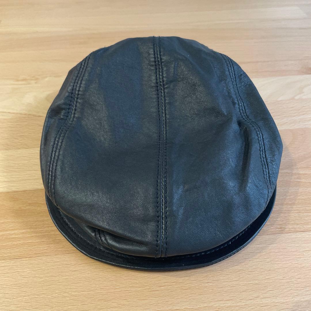 黒レザーキャスケット　ジルサンダー　Mサイズ