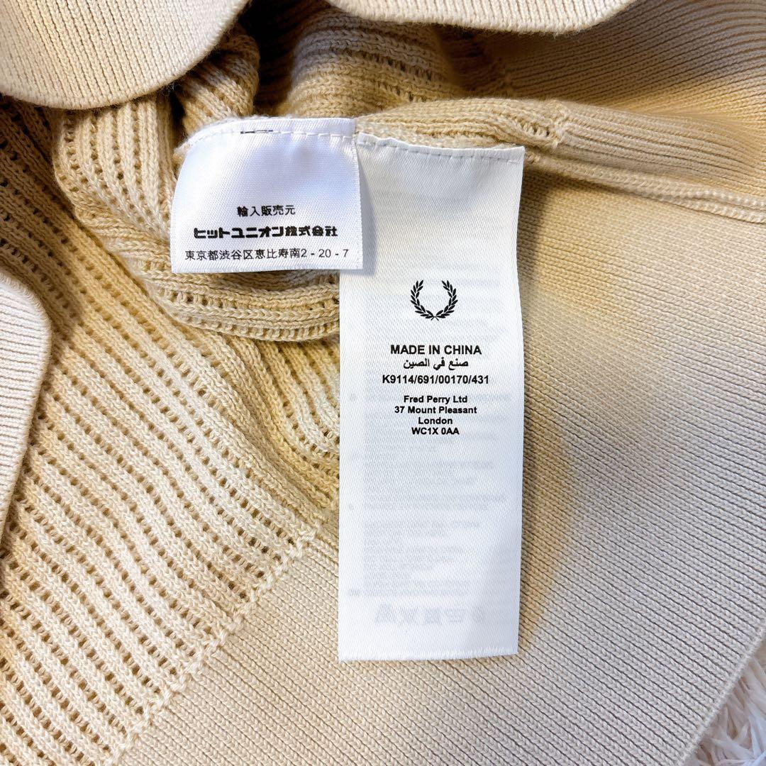 25年春夏新作　フレッドペリー　オープンカラーメッシュニットシャツ 半袖