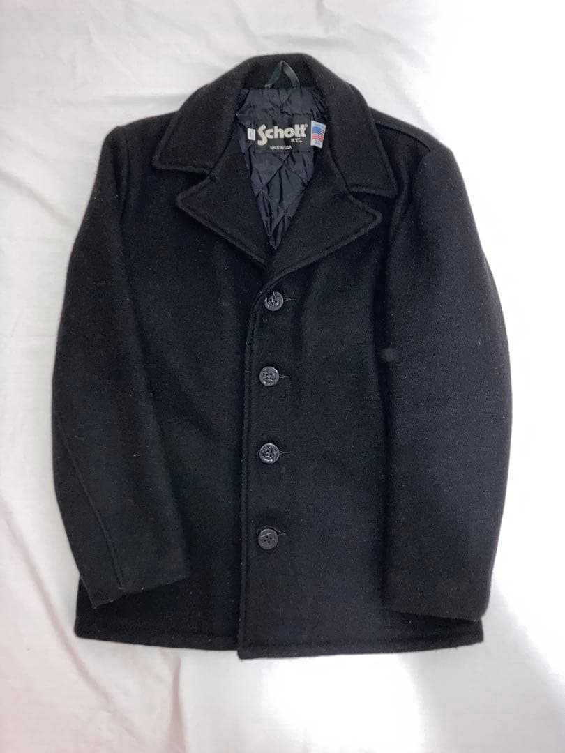 Schott 黒 ウール ピーコート 36 シングル　レア　ビンテージ　最終