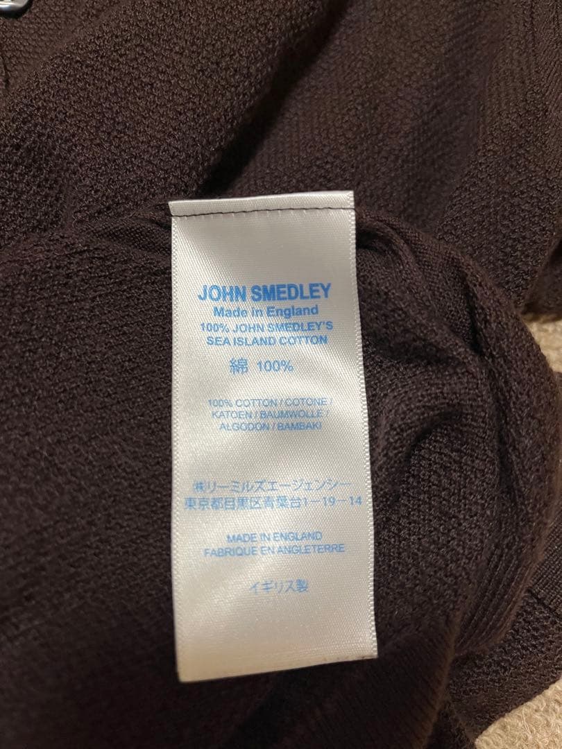 M ブラウン　ジョンスメドレー　ニットポロ