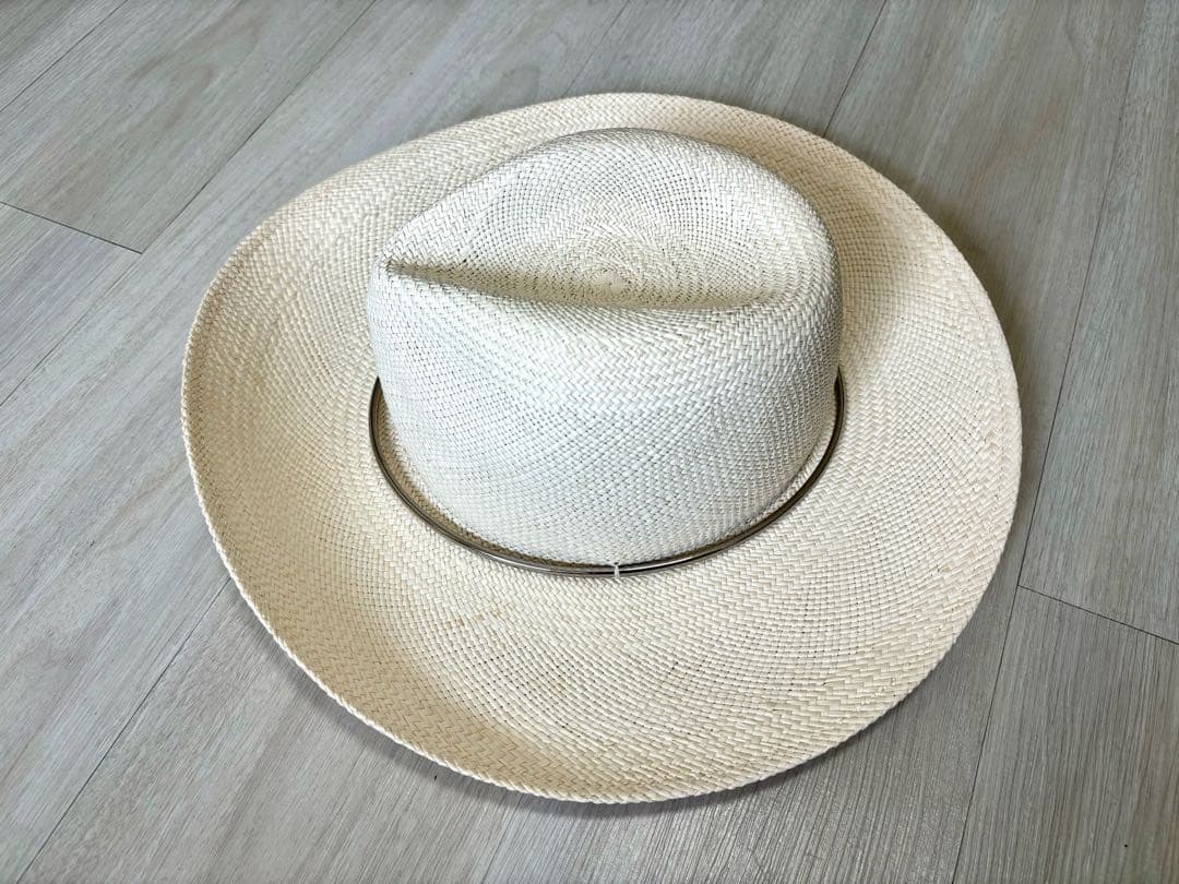 ジャネッサレオン　ドゥズィーエムクラス　ホワイト　ストローハット　Mサイズ
