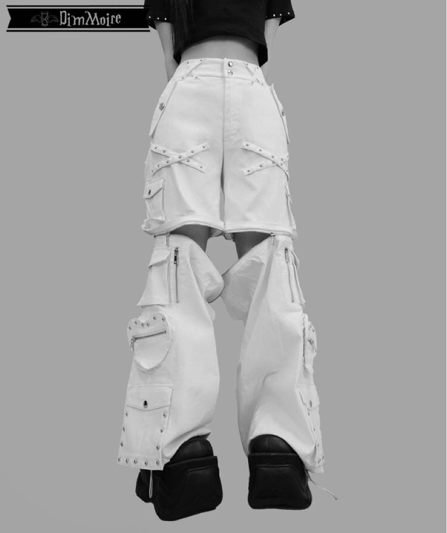 DimMoire ディムモアール　スタッズカーゴパンツ　white ホワイト