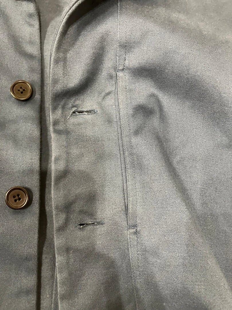 YAECA カバーオール Sサイズ ライトネイビー モールスキン調