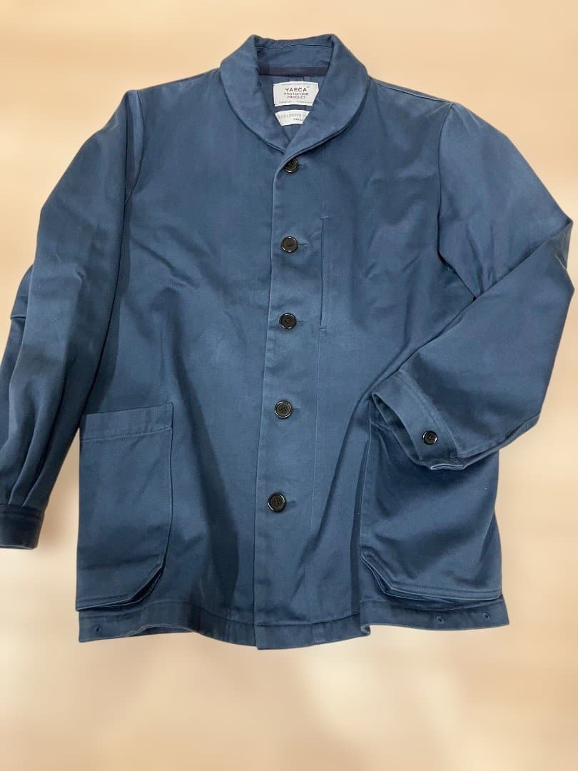 YAECA カバーオール Sサイズ ライトネイビー モールスキン調