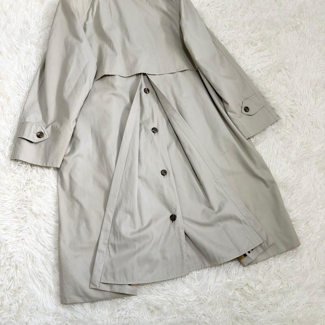 バーバリー ステンカラーコート グレー トレンチコート ノバチェック レディース