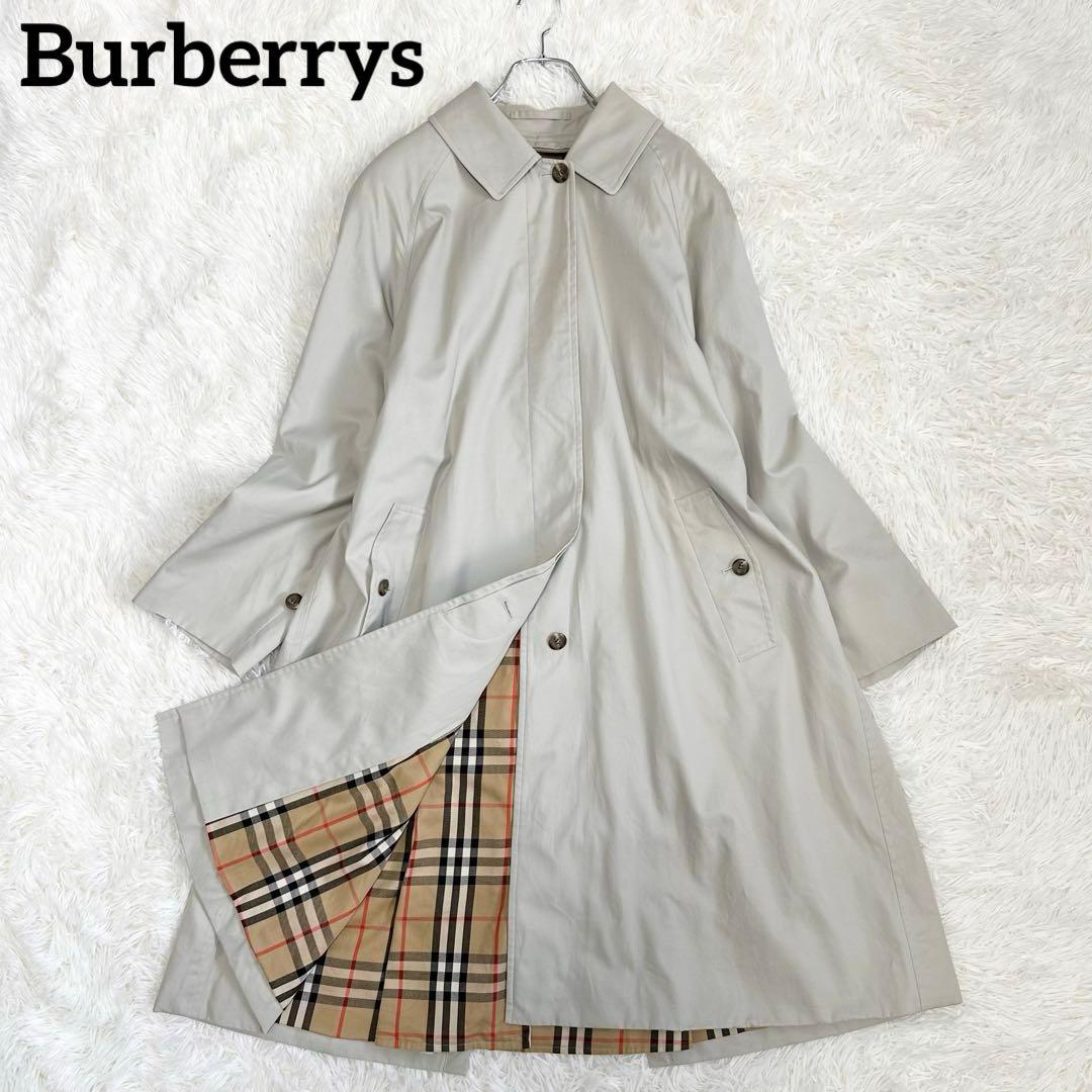 バーバリー ステンカラーコート グレー トレンチコート ノバチェック レディース