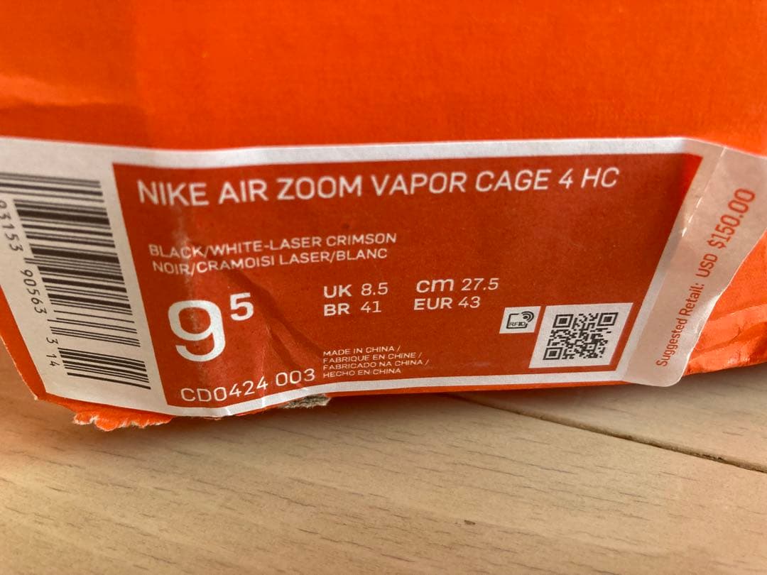シューズ(男性用) Nike Air Zoom Vapor Cage 4 HC 27.5cm