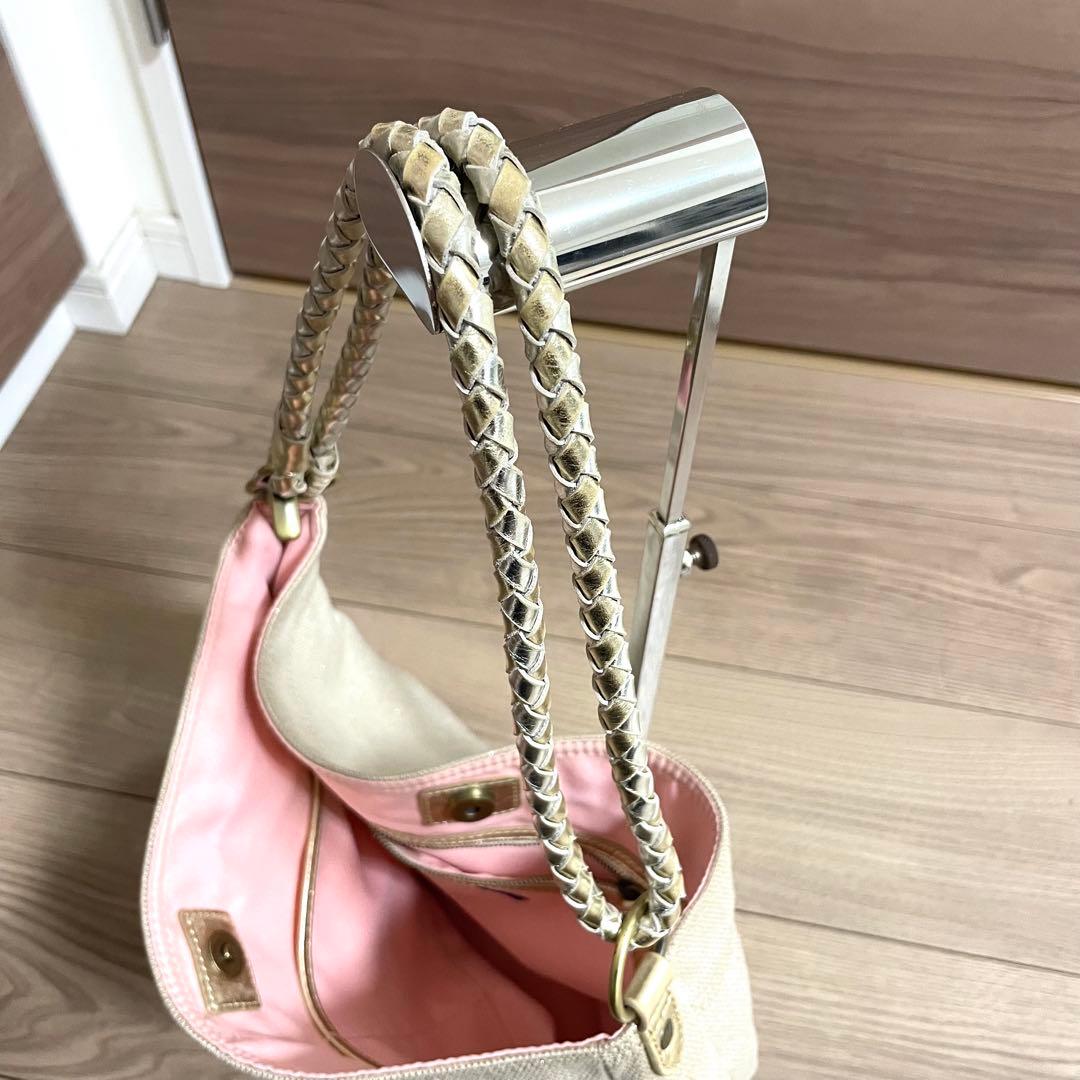 美品/バーバリーブルーレーベル　ハンドバッグ　ショルダーバッグ　デカロゴ