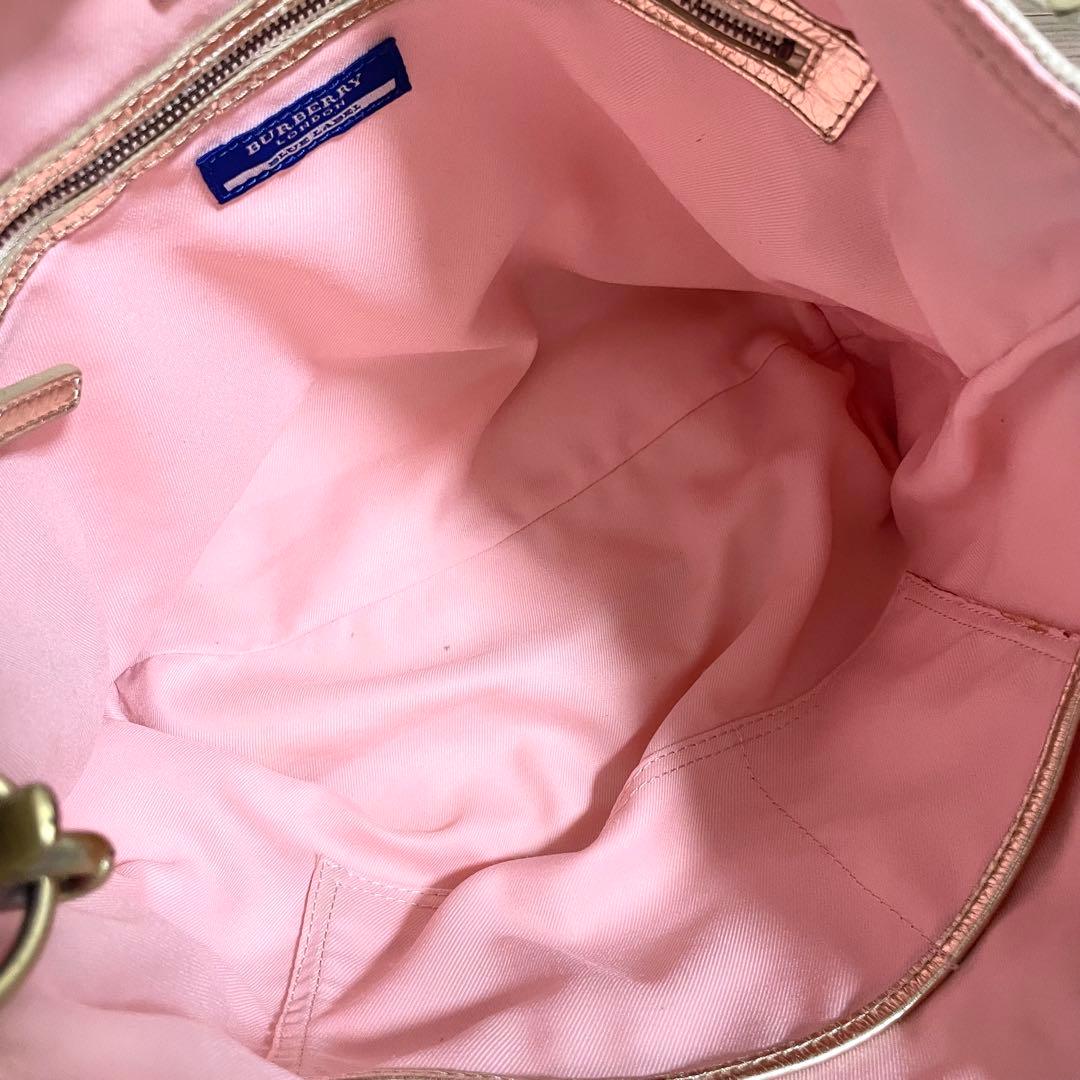 美品/バーバリーブルーレーベル　ハンドバッグ　ショルダーバッグ　デカロゴ