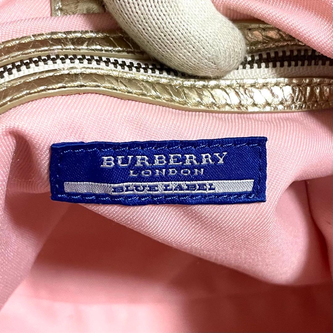 美品/バーバリーブルーレーベル　ハンドバッグ　ショルダーバッグ　デカロゴ
