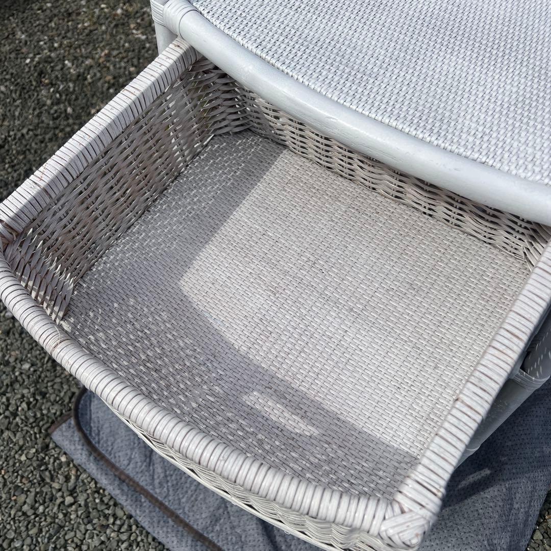 籐家具 ラタン エスニック アジアンラック チェスト 引き出し ホワイトラタン