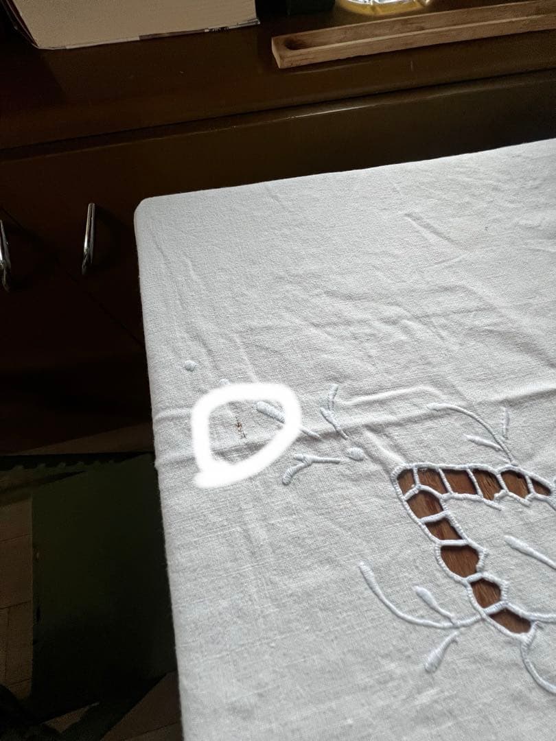 フランスアンティークテーブルクロス@a22