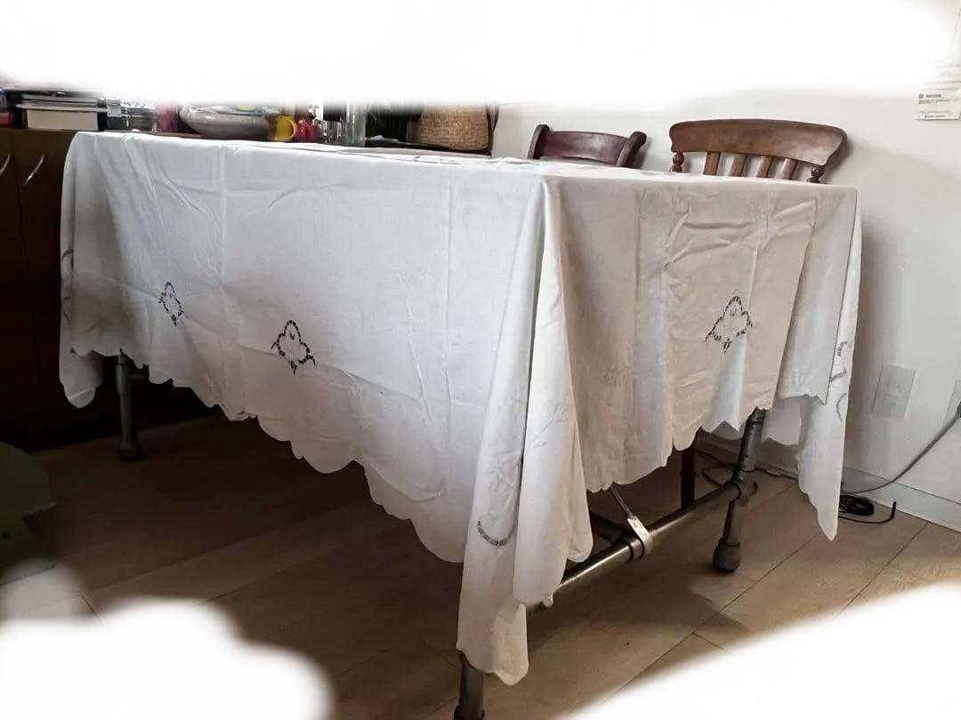 フランスアンティークテーブルクロス@a22