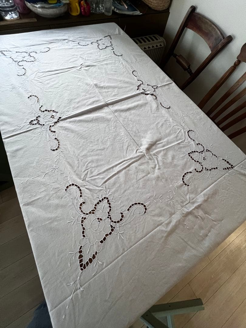 フランスアンティークテーブルクロス@a22