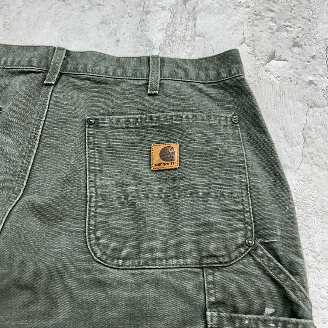 け*ん様 00s　カーハート　ダブルニーダックペインターパンツ　W35　モスグリ