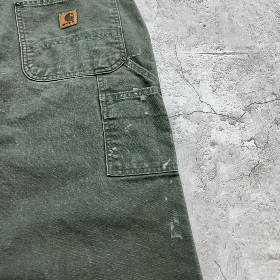 け*ん様 00s　カーハート　ダブルニーダックペインターパンツ　W35　モスグリ