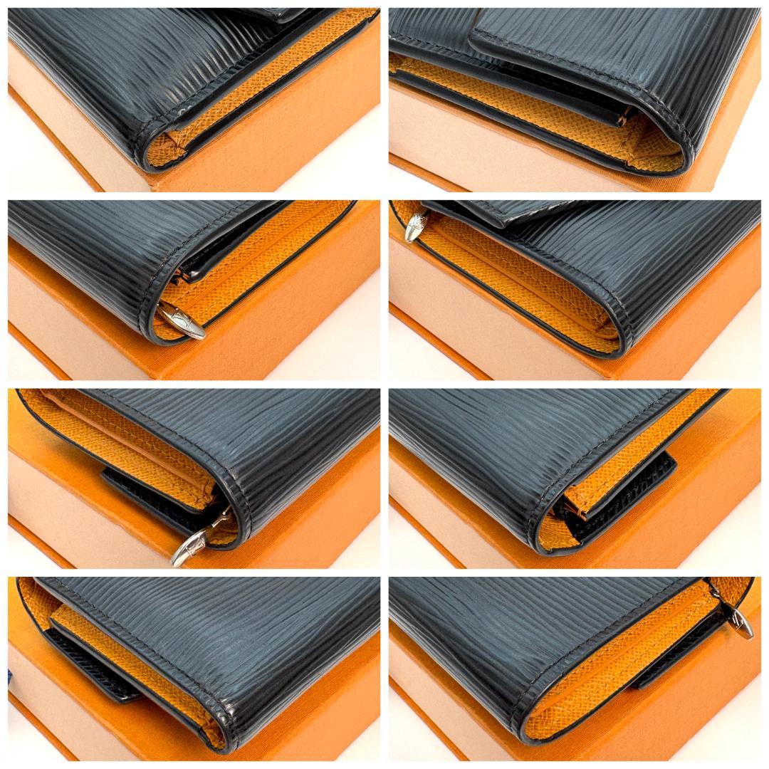 希少品 ルイ・ヴィトン エピ ポルトフォイユ・ヴィクトリーヌ 折財布 ブラック