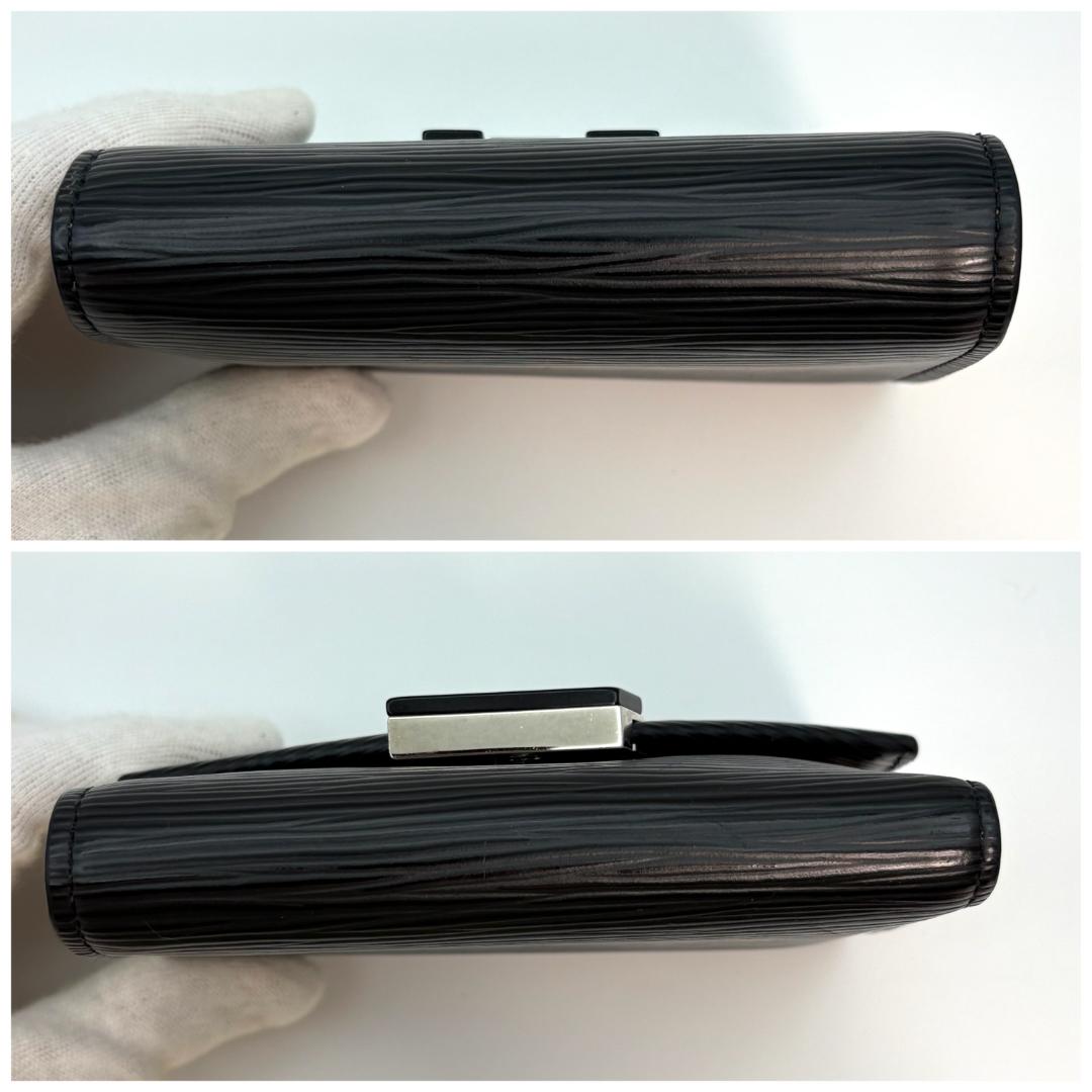 希少品 ルイ・ヴィトン エピ ポルトフォイユ・ヴィクトリーヌ 折財布 ブラック