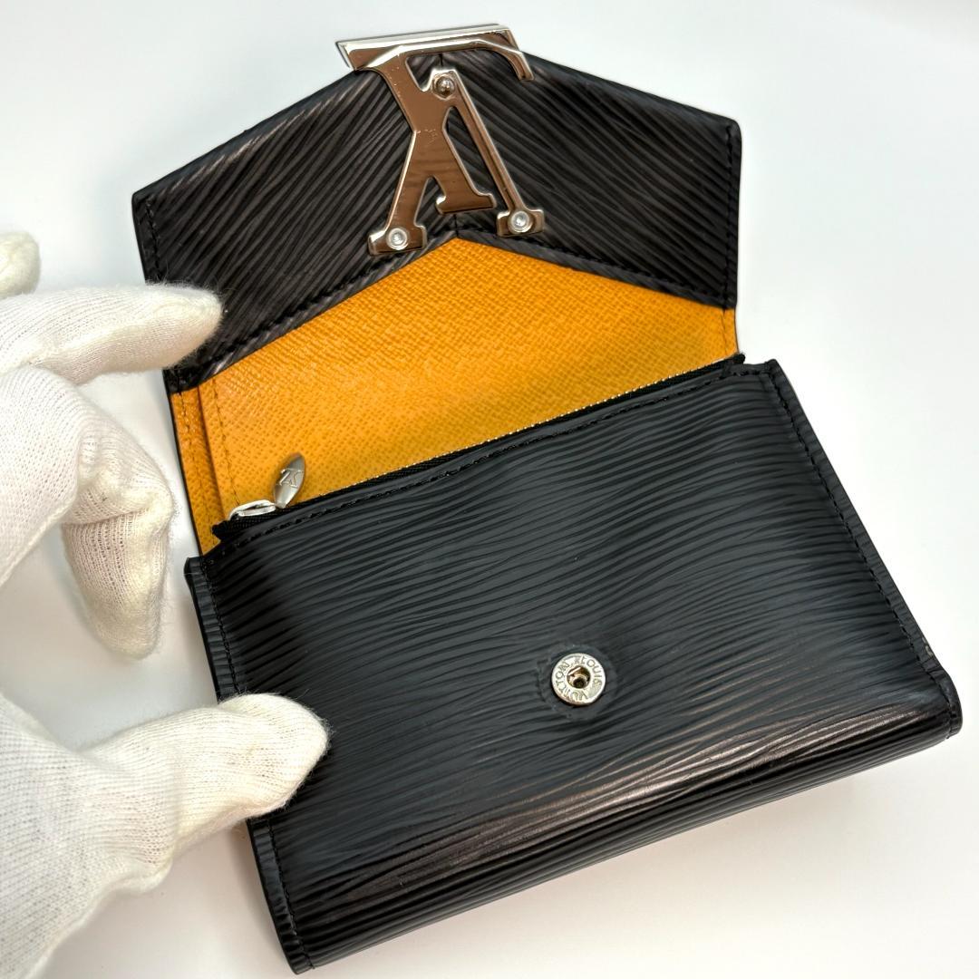 希少品 ルイ・ヴィトン エピ ポルトフォイユ・ヴィクトリーヌ 折財布 ブラック