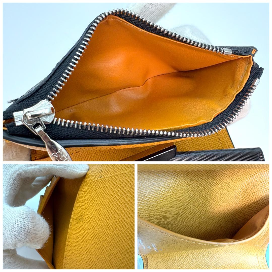 希少品 ルイ・ヴィトン エピ ポルトフォイユ・ヴィクトリーヌ 折財布 ブラック