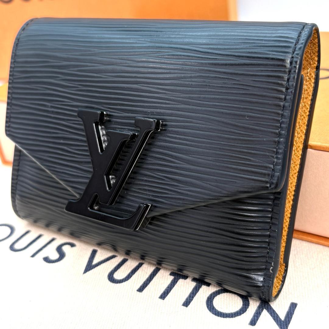 希少品 ルイ・ヴィトン エピ ポルトフォイユ・ヴィクトリーヌ 折財布 ブラック