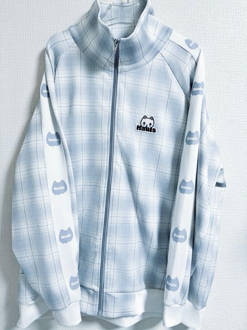 【早い者勝ち】Hauls チェック柄ジャージ上下セット 水色／完売品／美品