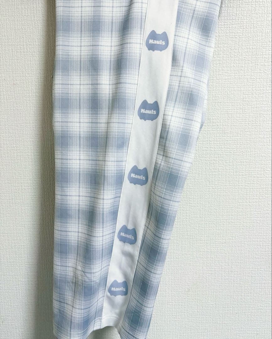 【早い者勝ち】Hauls チェック柄ジャージ上下セット 水色／完売品／美品